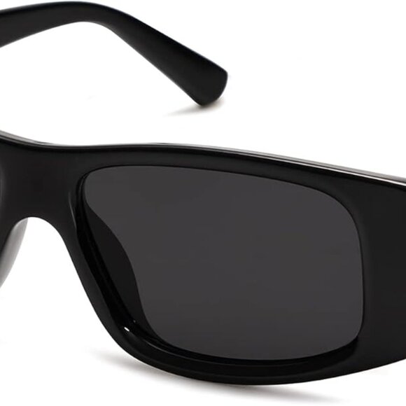 Trendy Y2K Rectangle Polarized Sunglasses for Women Men Fashion Designer Rave Su - Picture 1 of 5